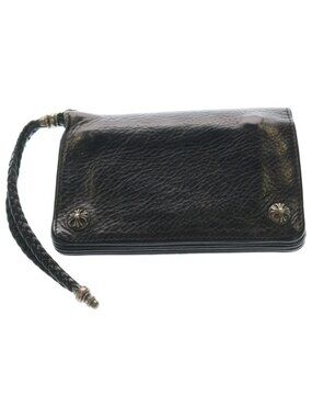 Chrome Hearts Cross Ball Button Leather Wallet Black